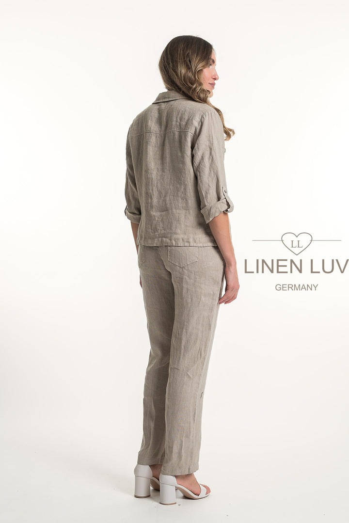 French Linen Jacket - Breathable Naturals | Glam & Fame Clothing