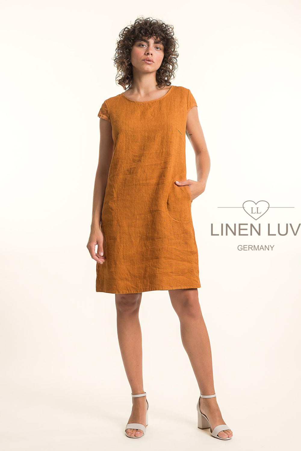 French Linen Classic Sheath Dress - Breathable Naturals | Glam & Fame Clothing