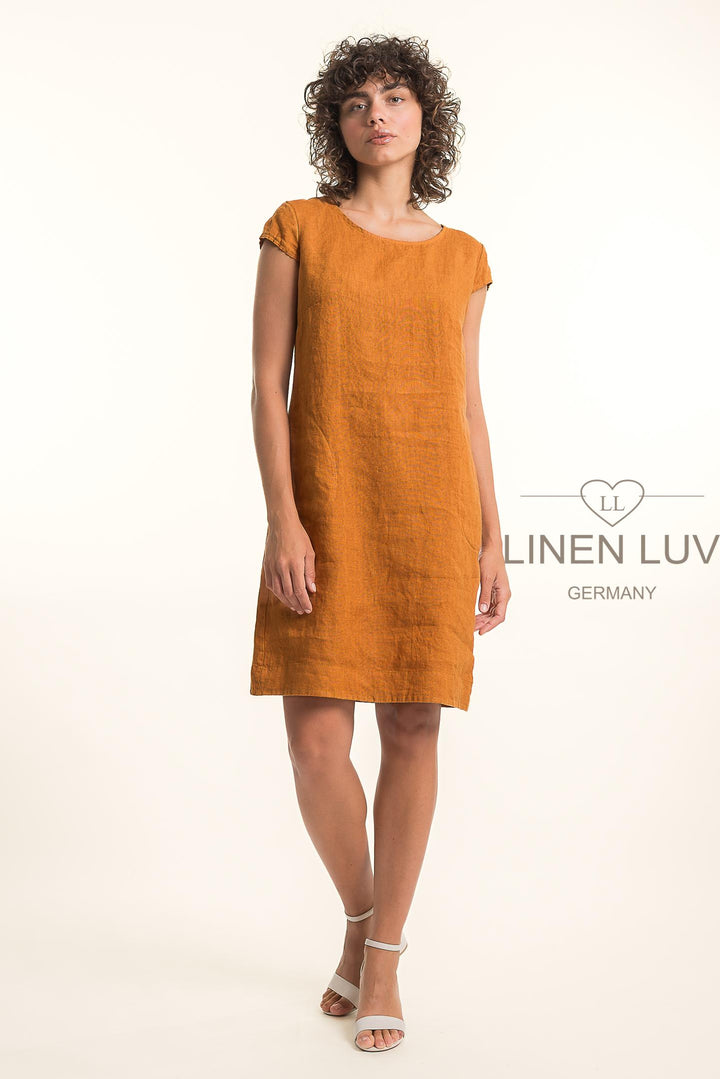French Linen Classic Sheath Dress - Breathable Naturals | Glam & Fame Clothing