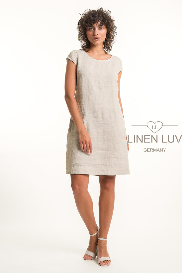 French Linen Classic Sheath Dress - Breathable Naturals | Glam & Fame Clothing