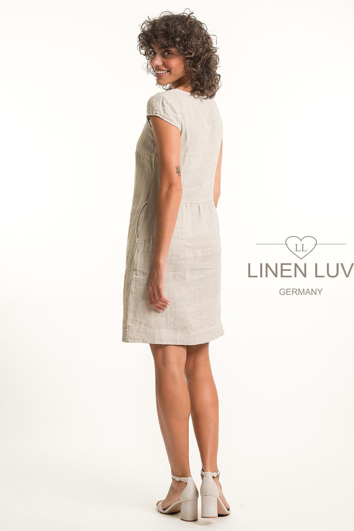 French Linen Classic Sheath Dress - Breathable Naturals | Glam & Fame Clothing