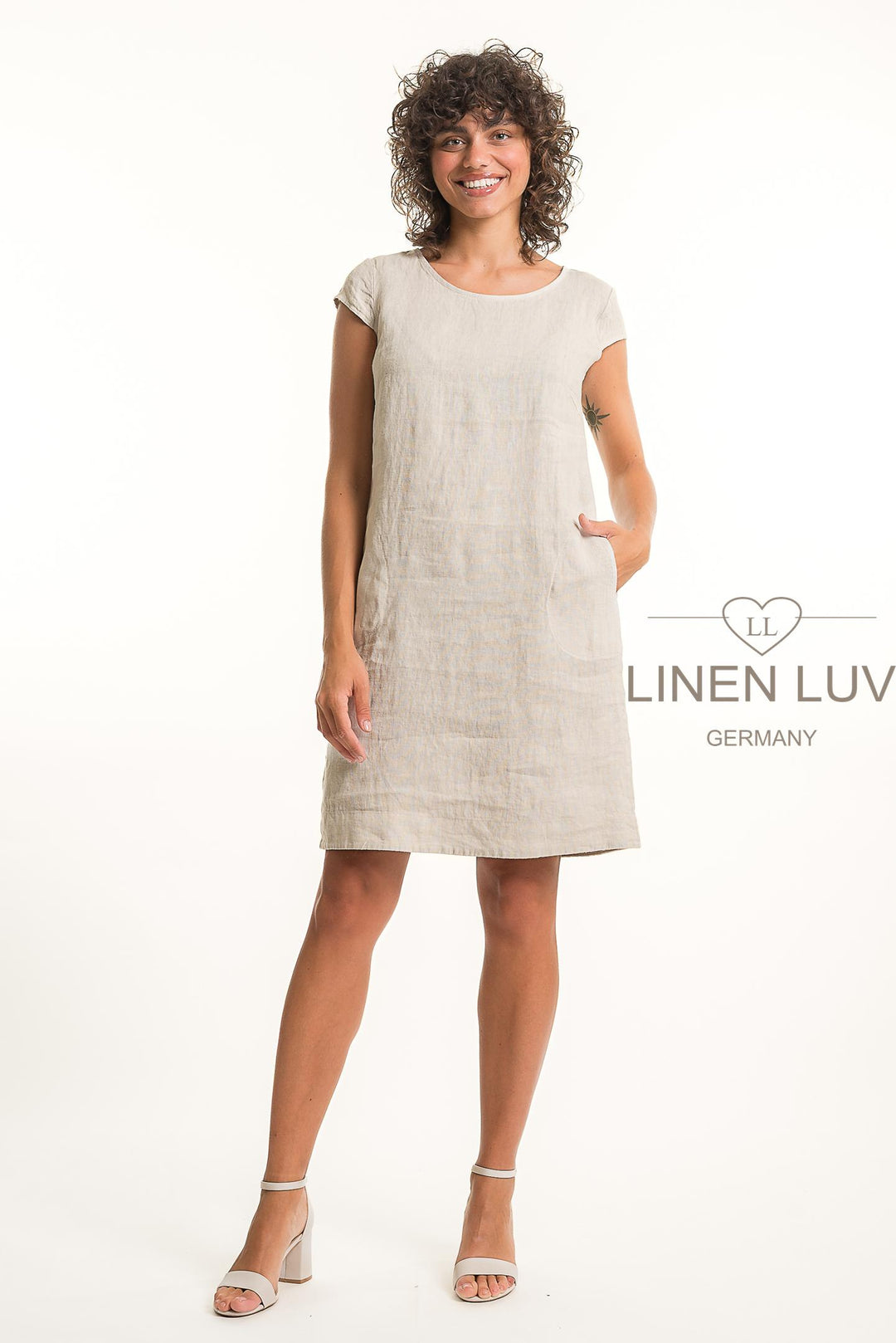 French Linen Classic Sheath Dress - Breathable Naturals | Glam & Fame Clothing