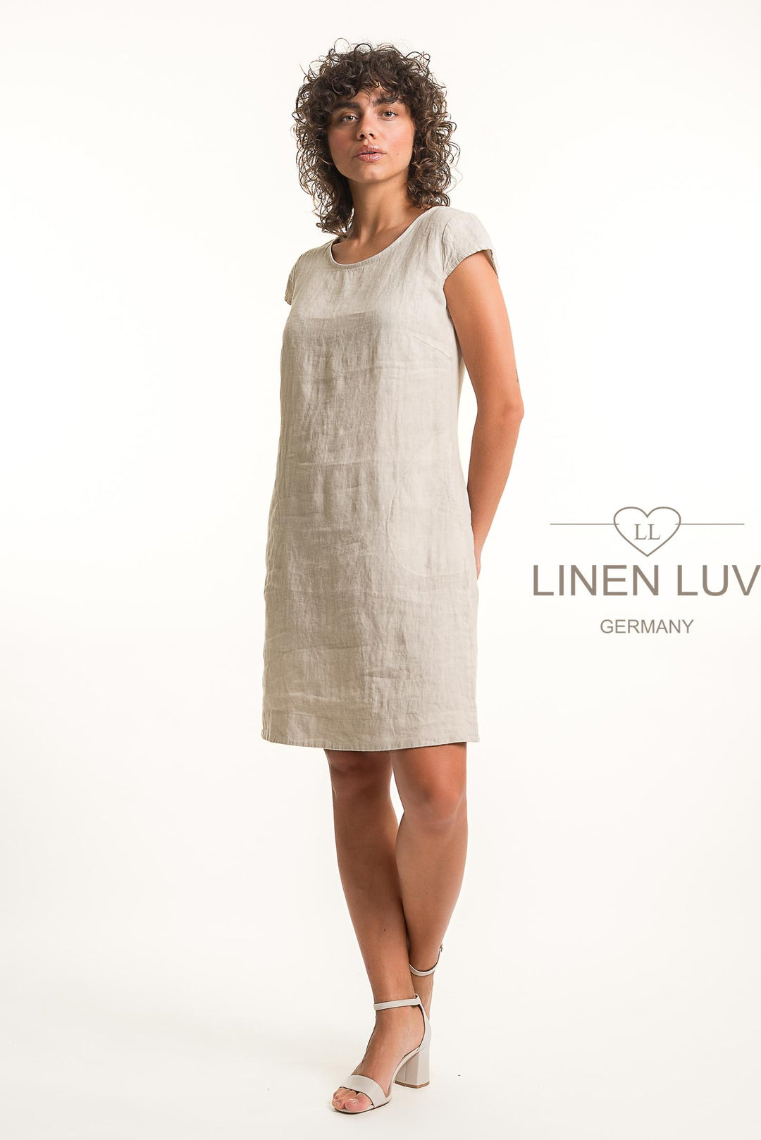 French Linen Classic Sheath Dress - Breathable Naturals | Glam & Fame Clothing