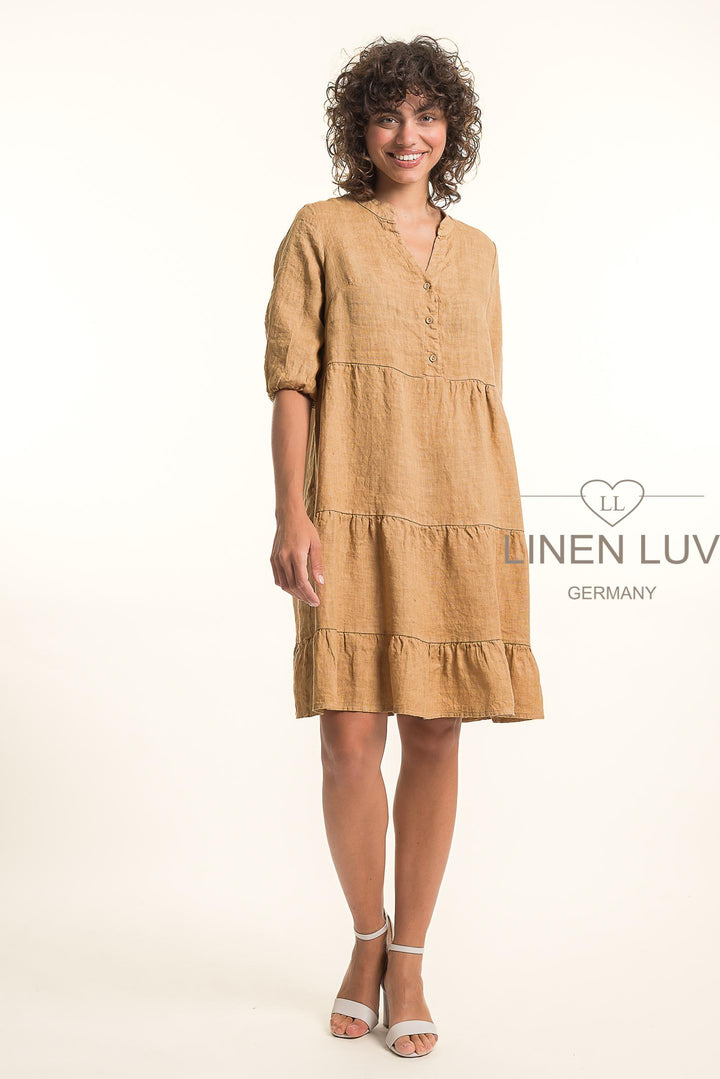 French Linen Midi Dress - Breathable Naturals | Glam & Fame Clothing