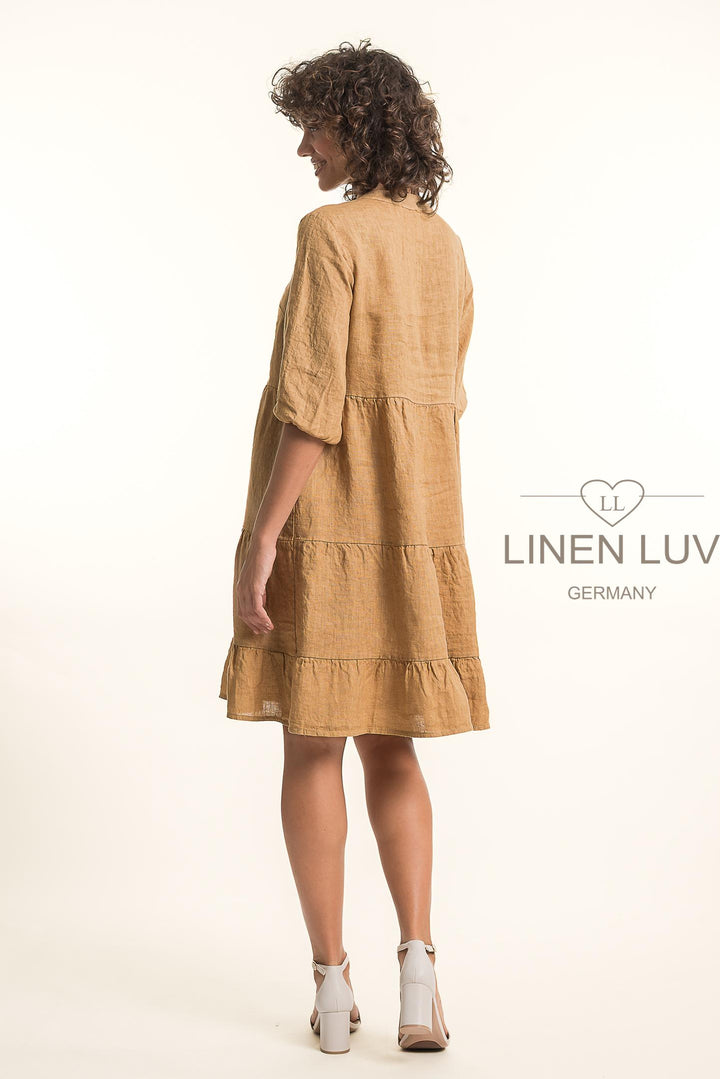 French Linen Midi Dress - Breathable Naturals | Glam & Fame Clothing