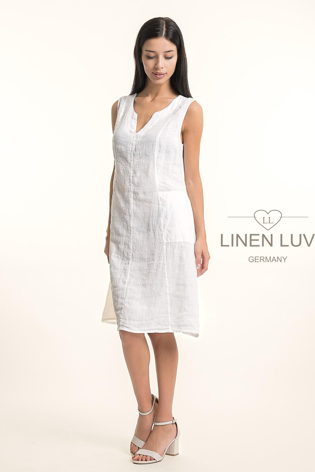 French Linen Fit Flare Dress Premium Woven - Breathable Naturals | Glam & Fame Clothing
