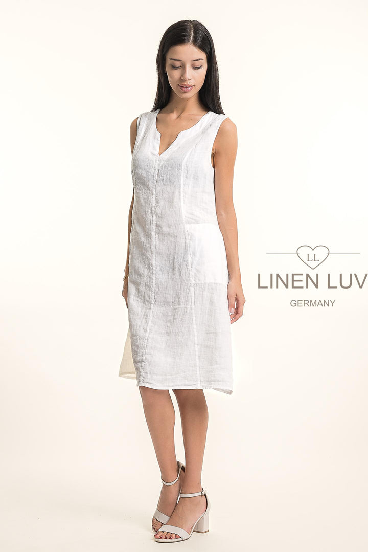 French Linen Fit Flare Dress Premium Woven - Breathable Naturals | Glam & Fame Clothing