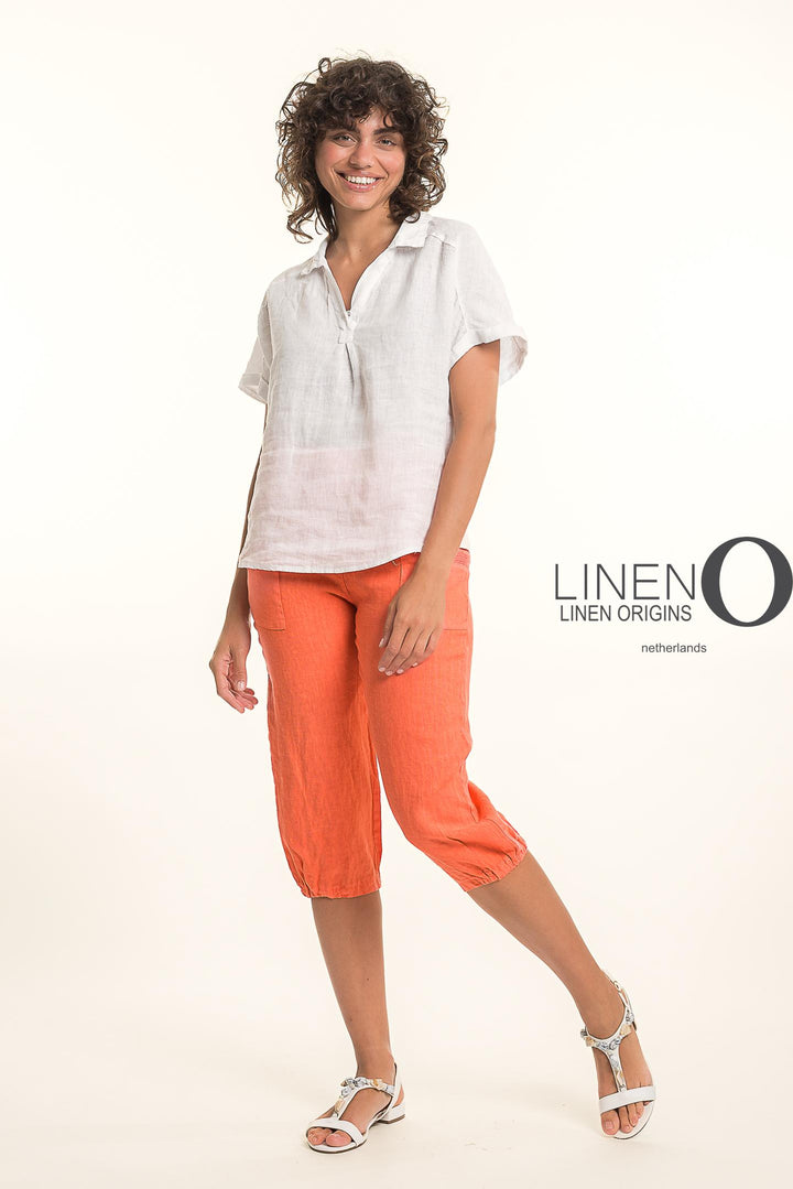French Linen Blouse V-Neck