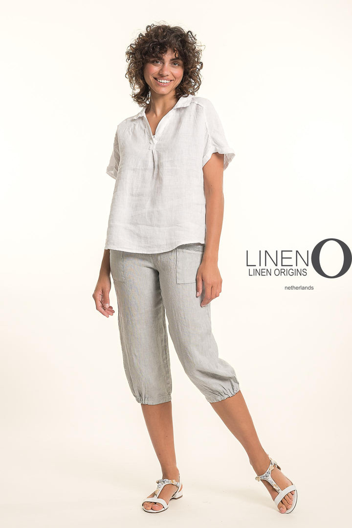 French Linen Blouse V-Neck