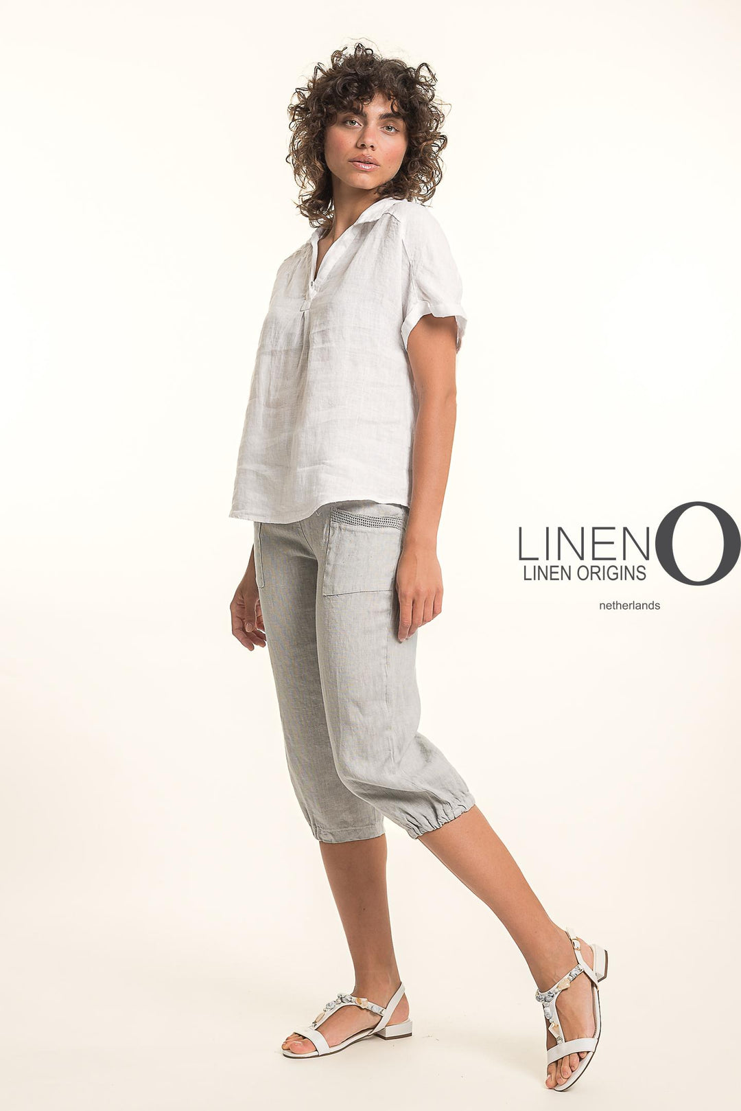 French Linen Blouse V-Neck