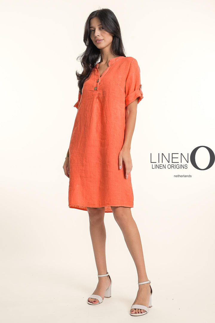 French Linen Midi Half Sleeve Dress Heavier Gauge