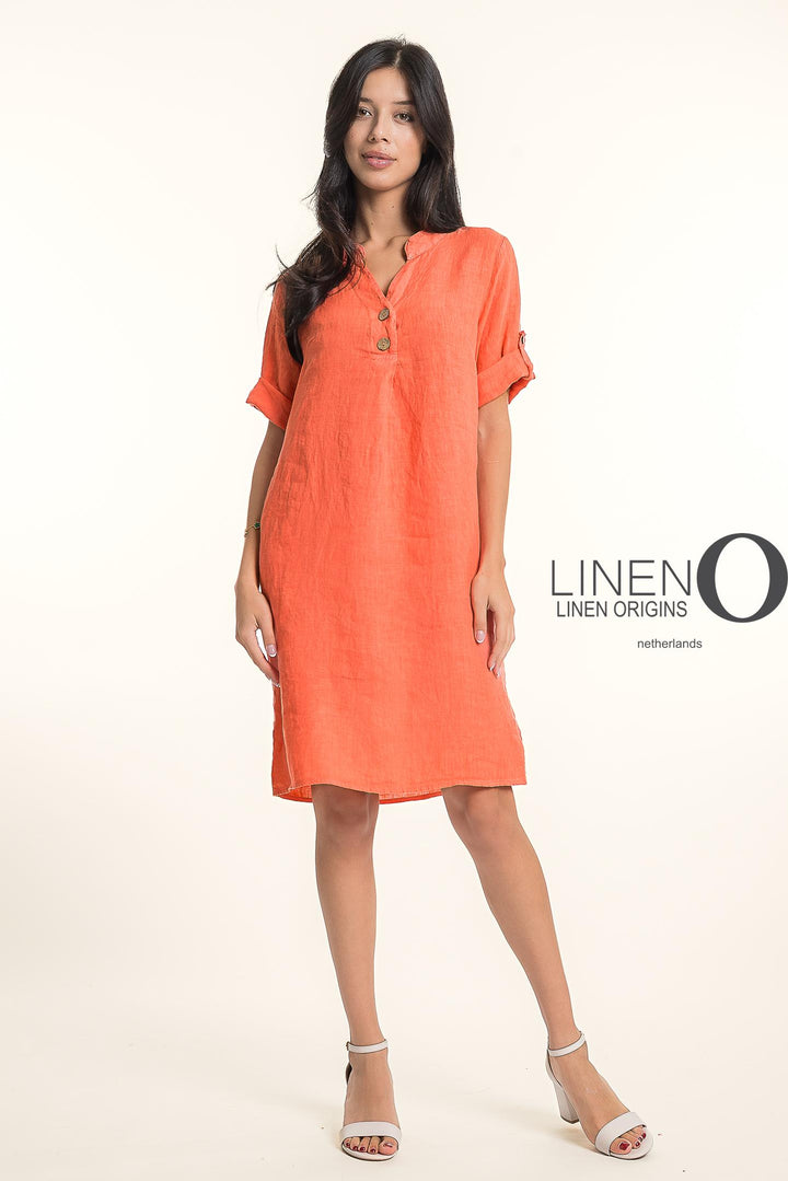 French Linen Midi Half Sleeve Dress Heavier Gauge