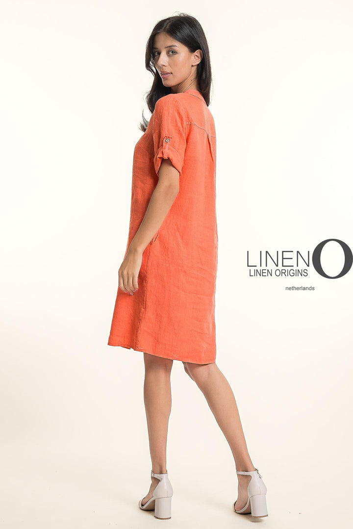French Linen Midi Half Sleeve Dress Heavier Gauge