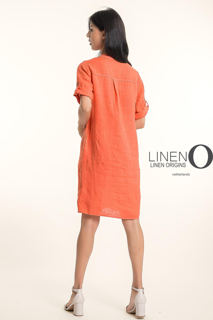 French Linen Midi Half Sleeve Dress Heavier Gauge