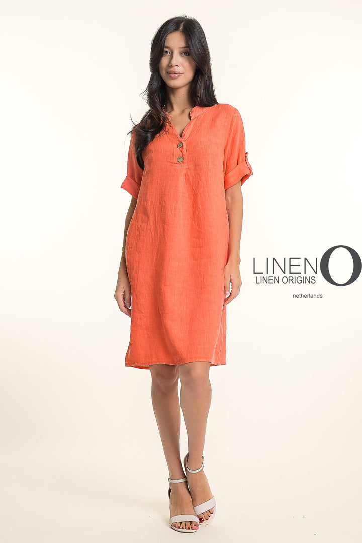 French Linen Midi Half Sleeve Dress Heavier Gauge