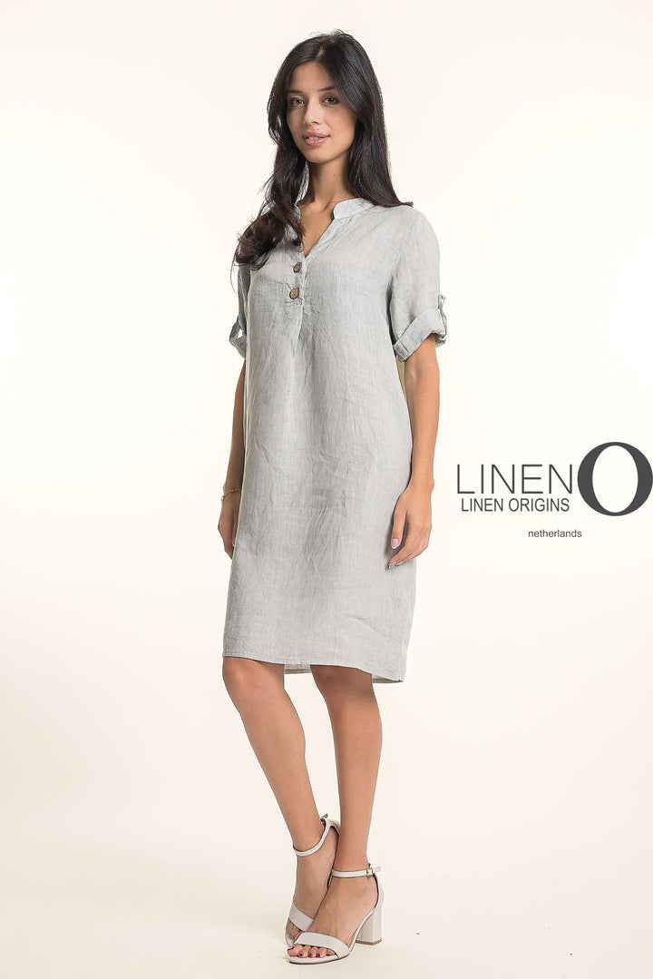 French Linen Midi Half Sleeve Dress - Breathable Naturals | Glam & Fame Clothing