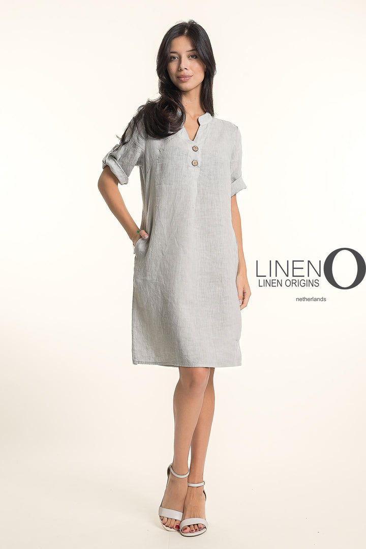 French Linen Midi Half Sleeve Dress - Breathable Naturals | Glam & Fame Clothing