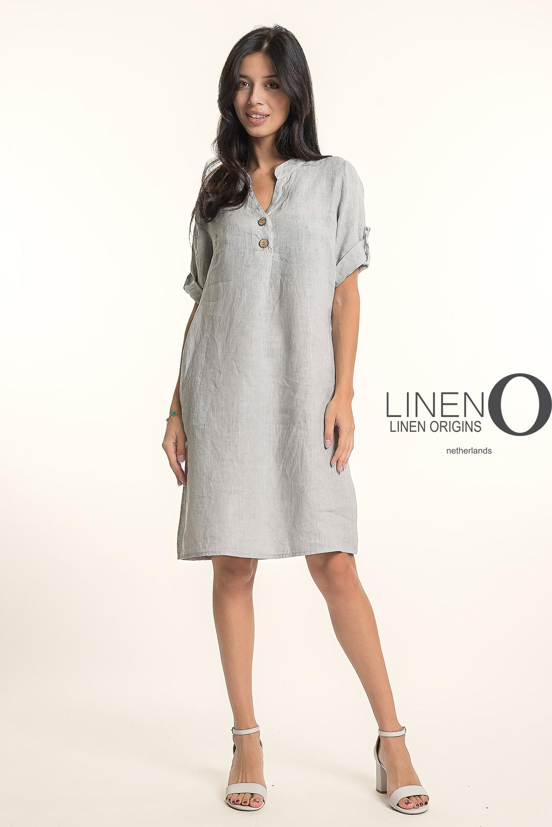 French Linen Midi Half Sleeve Dress - Breathable Naturals | Glam & Fame Clothing