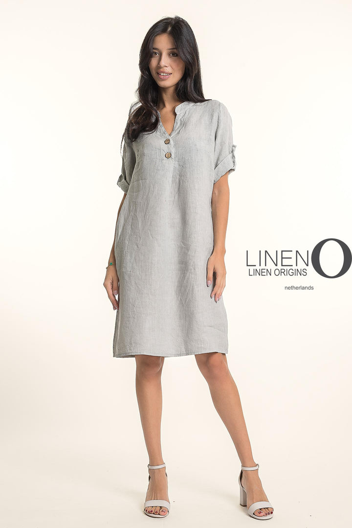 French Linen Midi Half Sleeve Dress - Breathable Naturals | Glam & Fame Clothing
