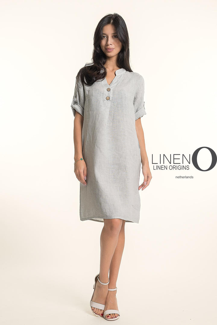 French Linen Midi Half Sleeve Dress - Breathable Naturals | Glam & Fame Clothing