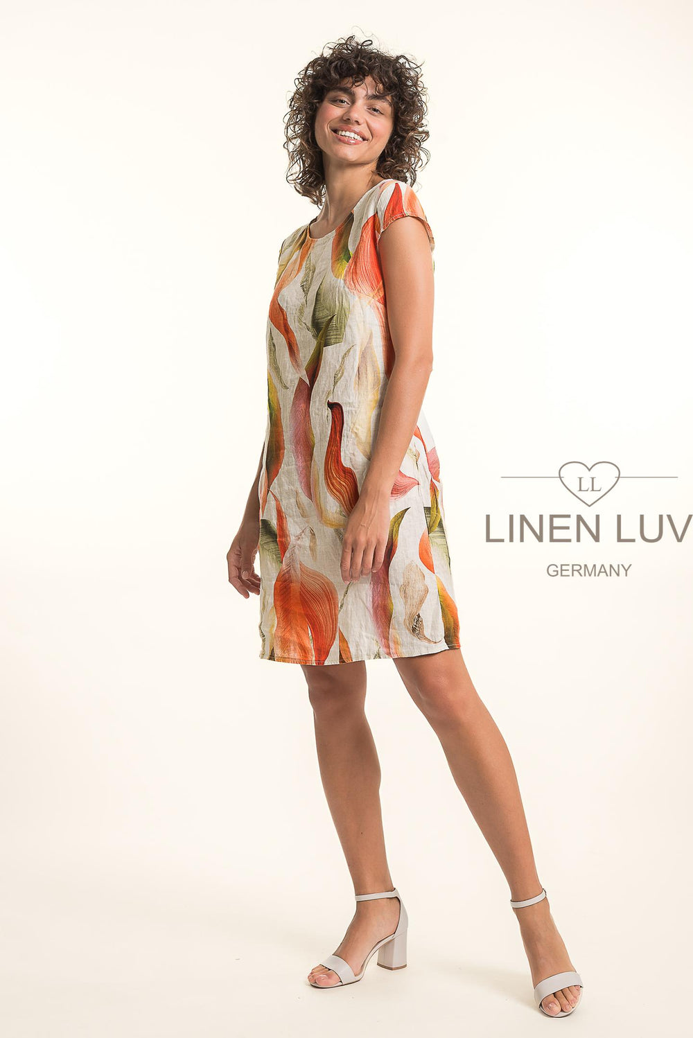 French Linen Classic Sheath Dress Print - Breathable Naturals | Glam & Fame Clothing