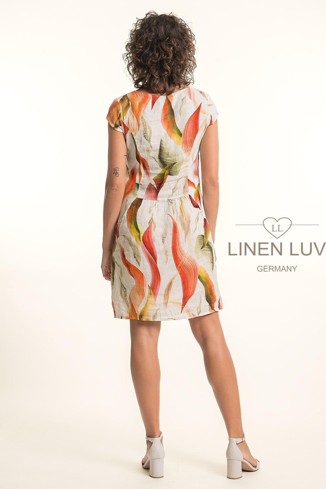 French Linen Classic Sheath Dress Print - Breathable Naturals | Glam & Fame Clothing