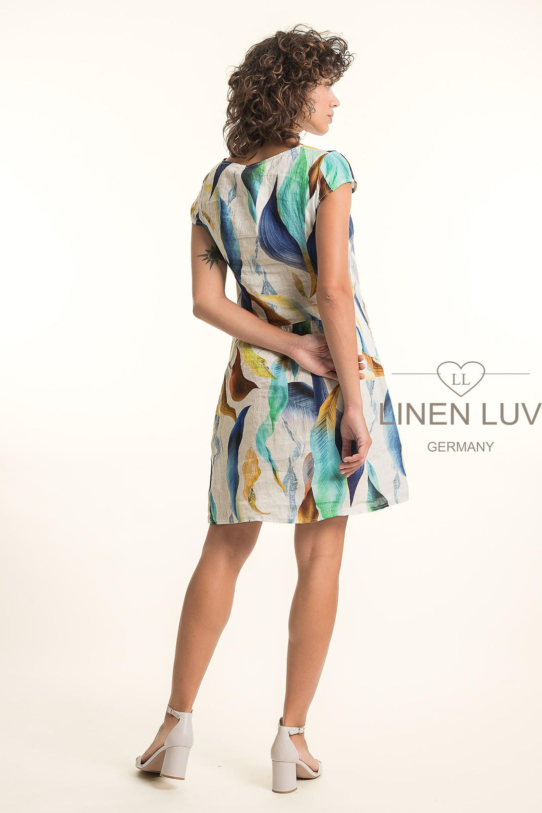 French Linen Classic Sheath Dress Print - Breathable Naturals | Glam & Fame Clothing