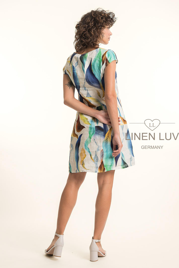 French Linen Classic Sheath Dress Print - Breathable Naturals | Glam & Fame Clothing