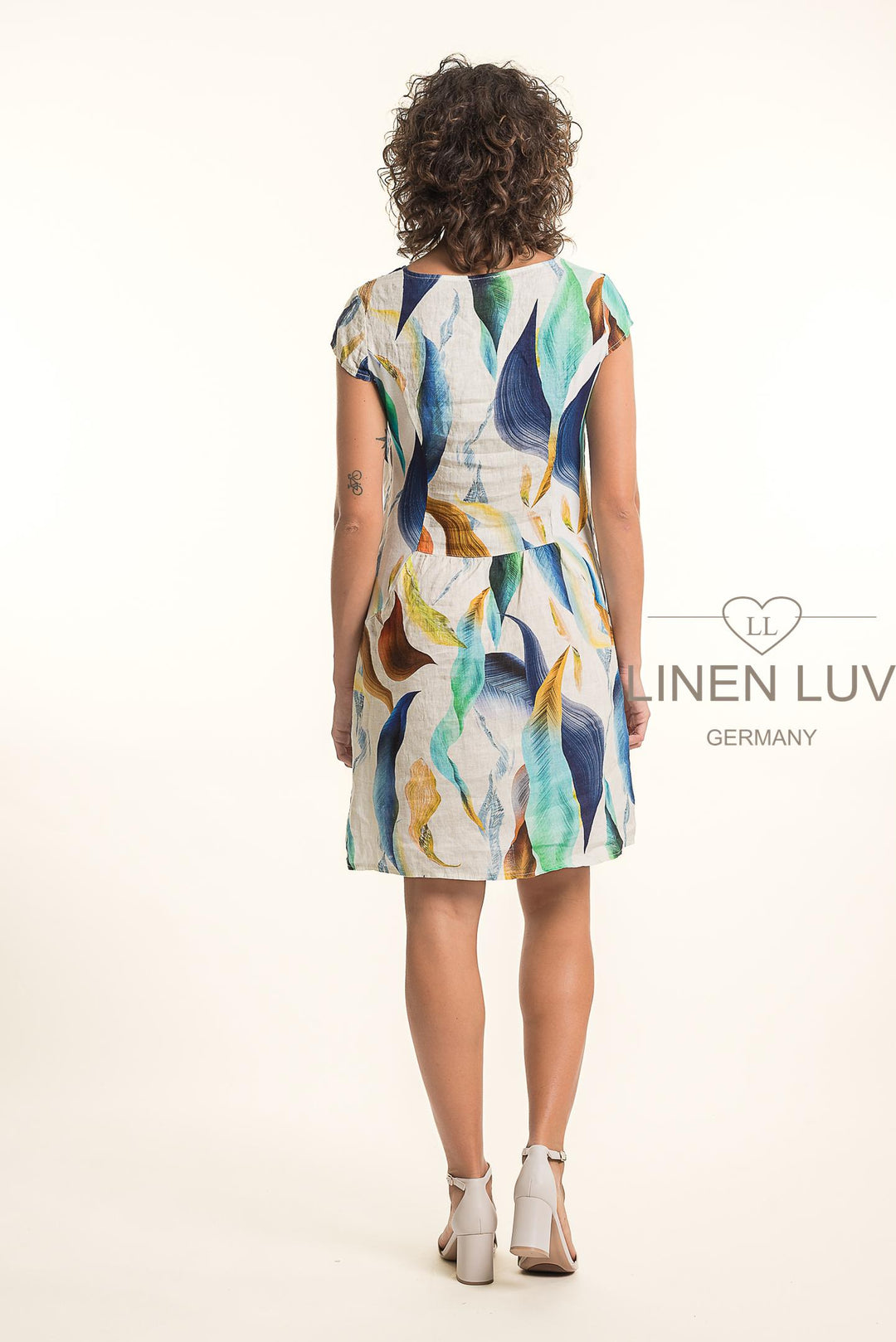 French Linen Classic Sheath Dress Print - Breathable Naturals | Glam & Fame Clothing