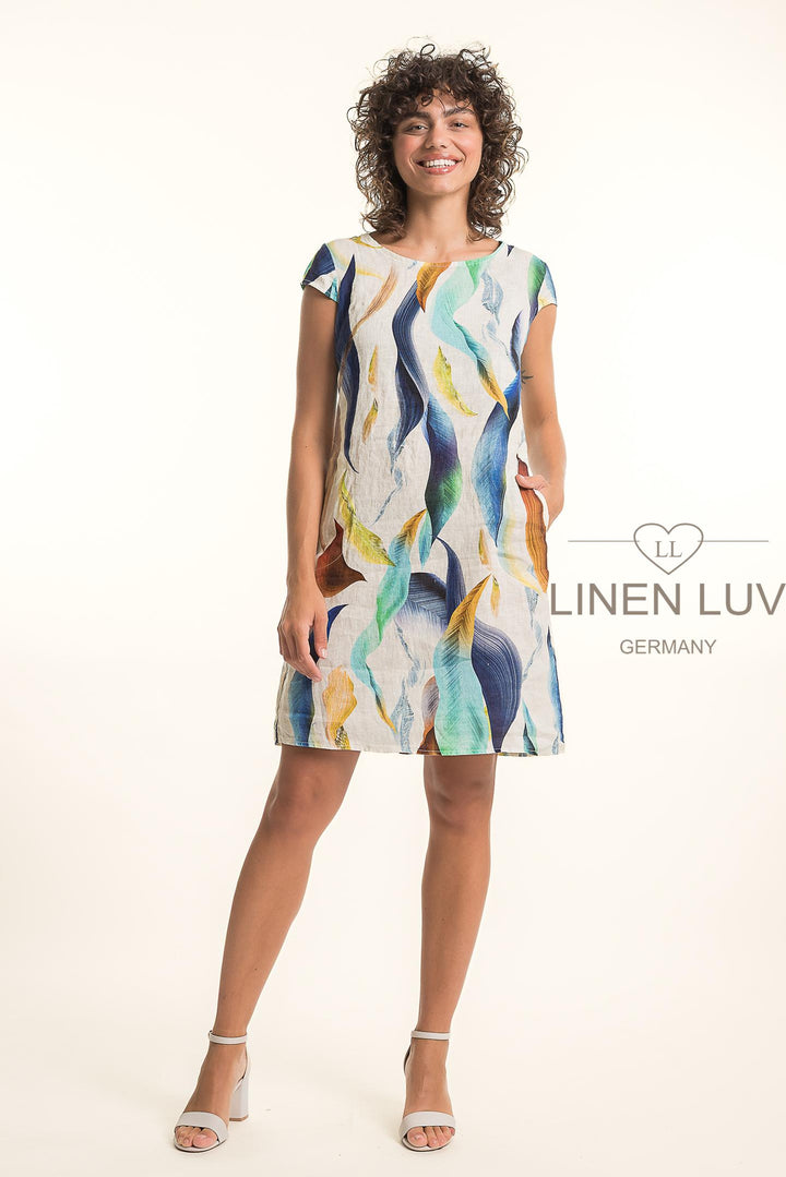 French Linen Classic Sheath Dress Print - Breathable Naturals | Glam & Fame Clothing