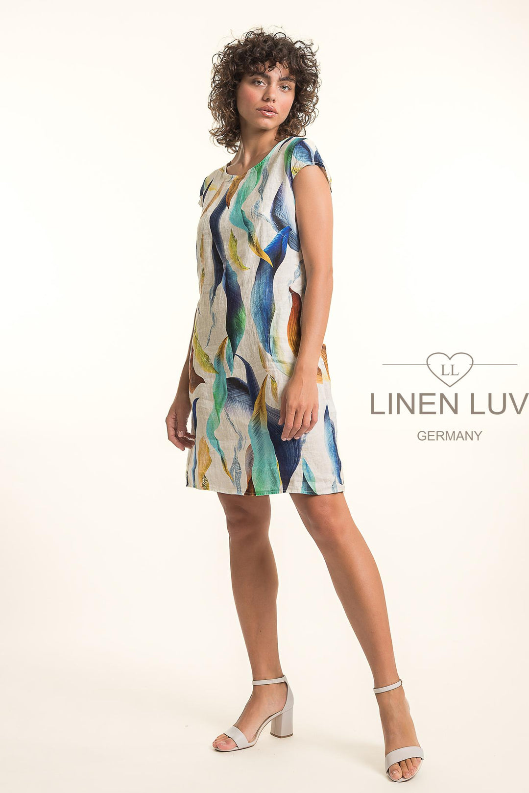 French Linen Classic Sheath Dress Print - Breathable Naturals | Glam & Fame Clothing
