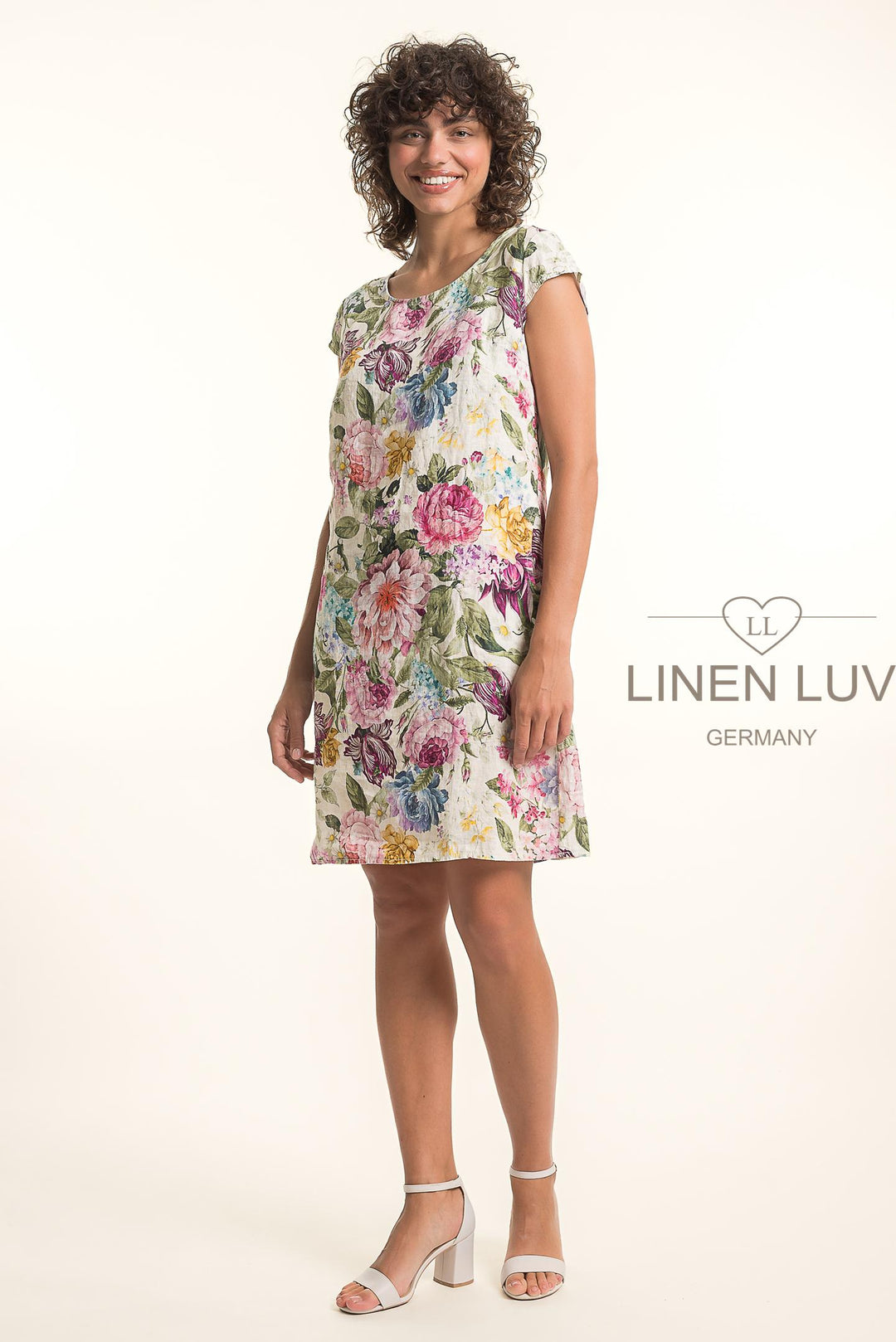 French Linen Classic Sheath Dress Print