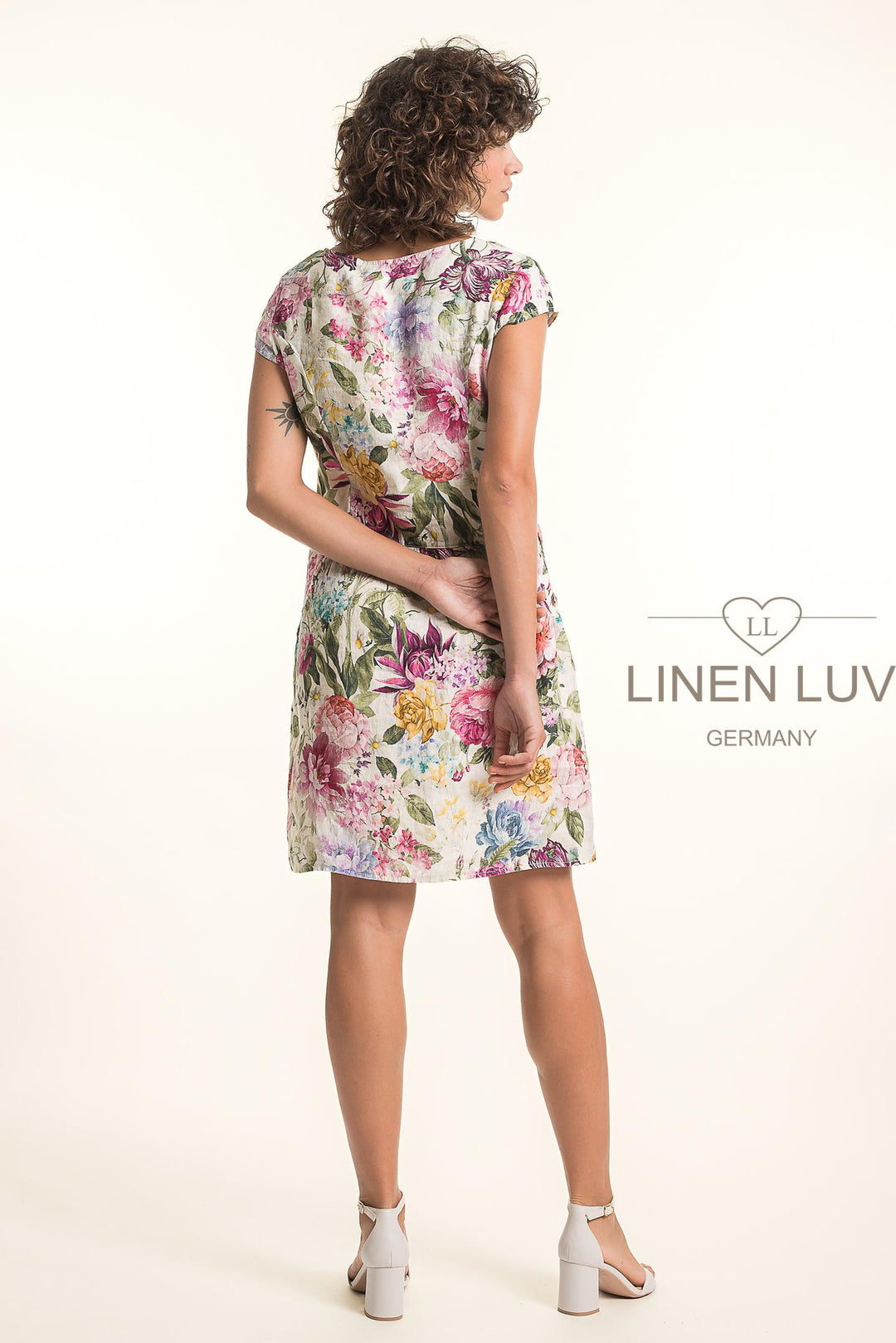 French Linen Classic Sheath Dress Print