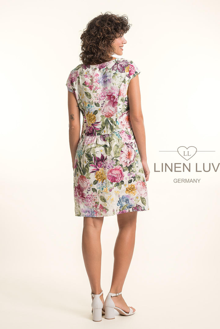 French Linen Classic Sheath Dress Print