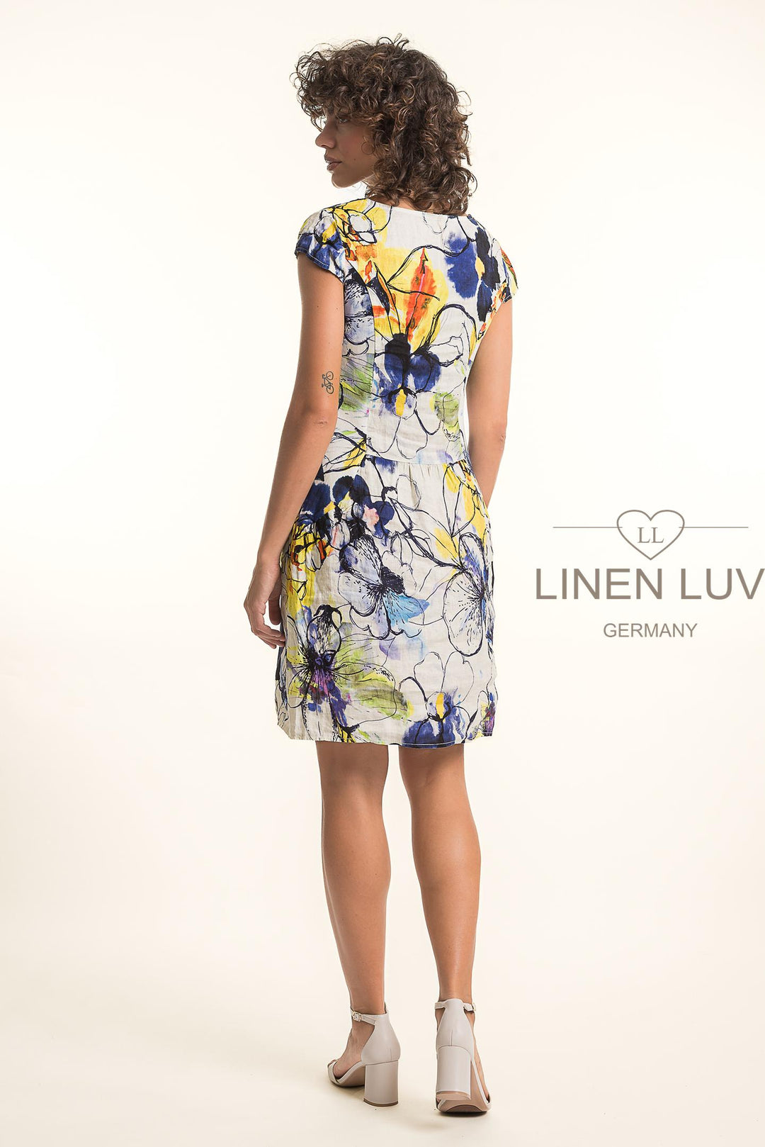 French Linen Classic Sheath Dress Print