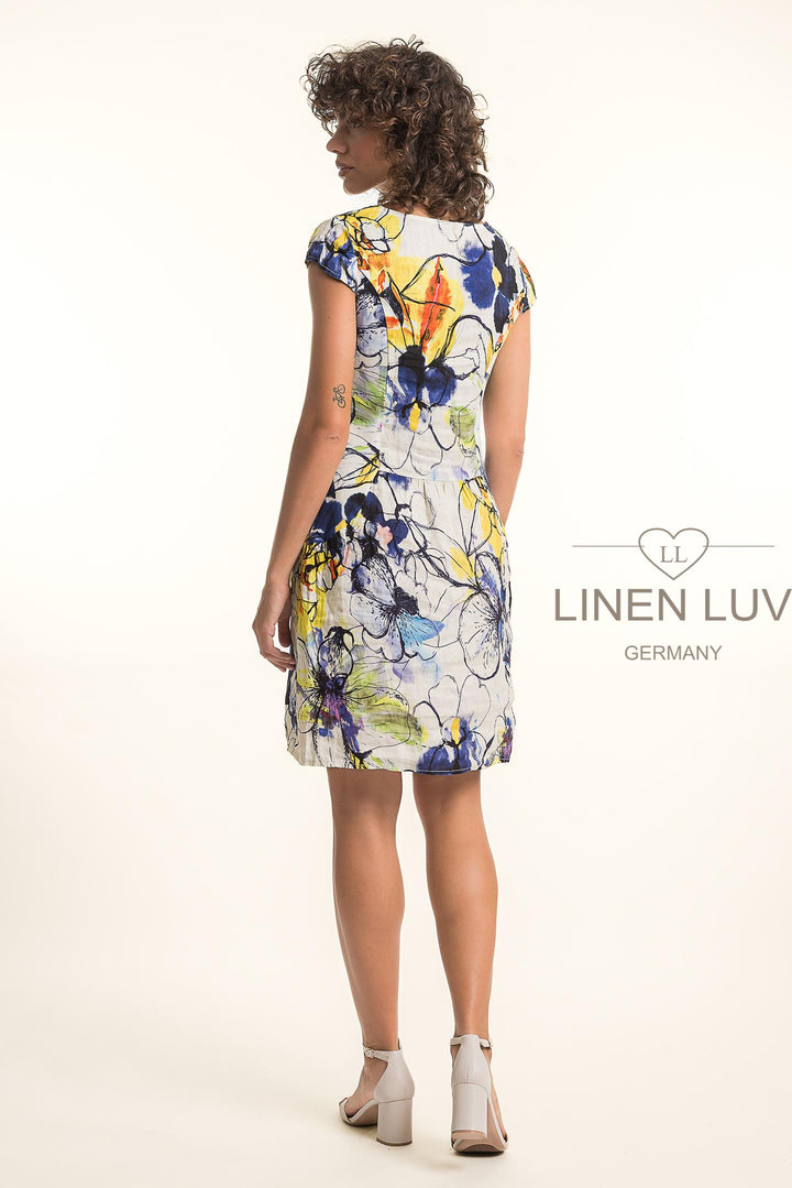 French Linen Classic Sheath Dress Print