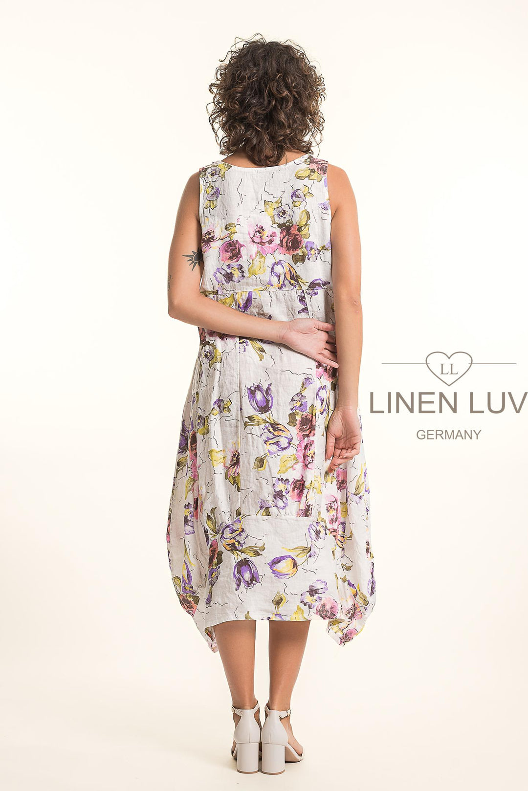 French Linen Tea Dress With Pockets - Breathable Naturals | Glam & Fame Clothing