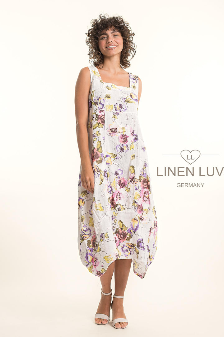 French Linen Tea Dress With Pockets - Breathable Naturals | Glam & Fame Clothing