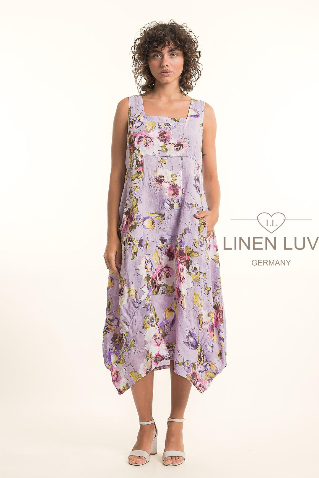 French Linen Tea Dress With Pockets - Breathable Naturals | Glam & Fame Clothing