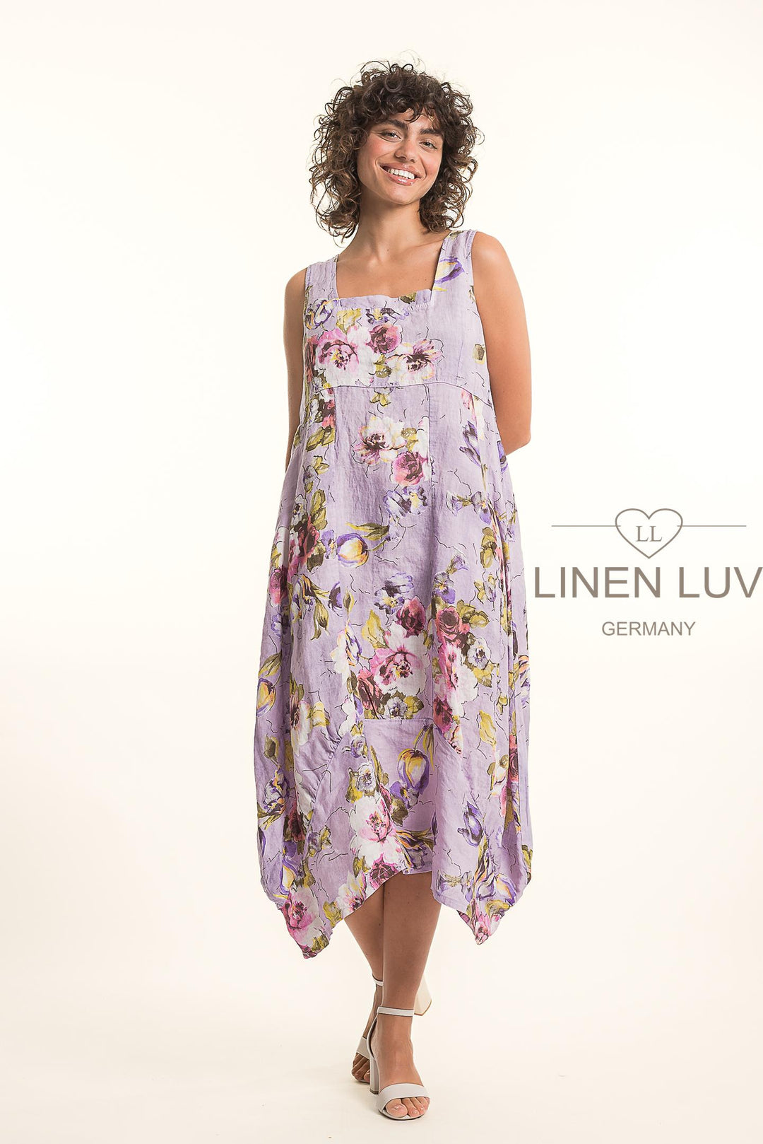 French Linen Tea Dress With Pockets - Breathable Naturals | Glam & Fame Clothing