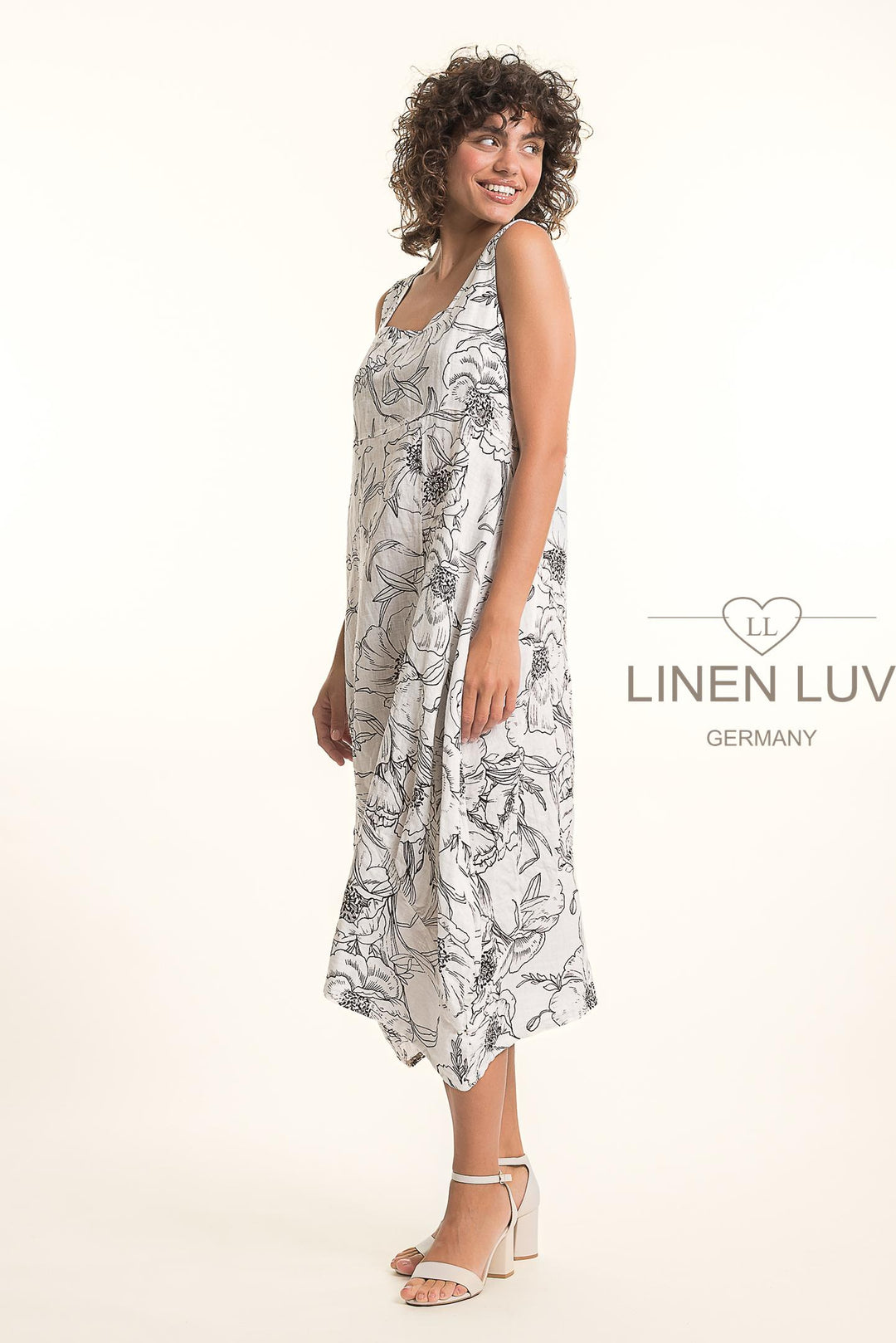 French Linen Tea Dress With Pockets - Breathable Naturals | Glam & Fame Clothing