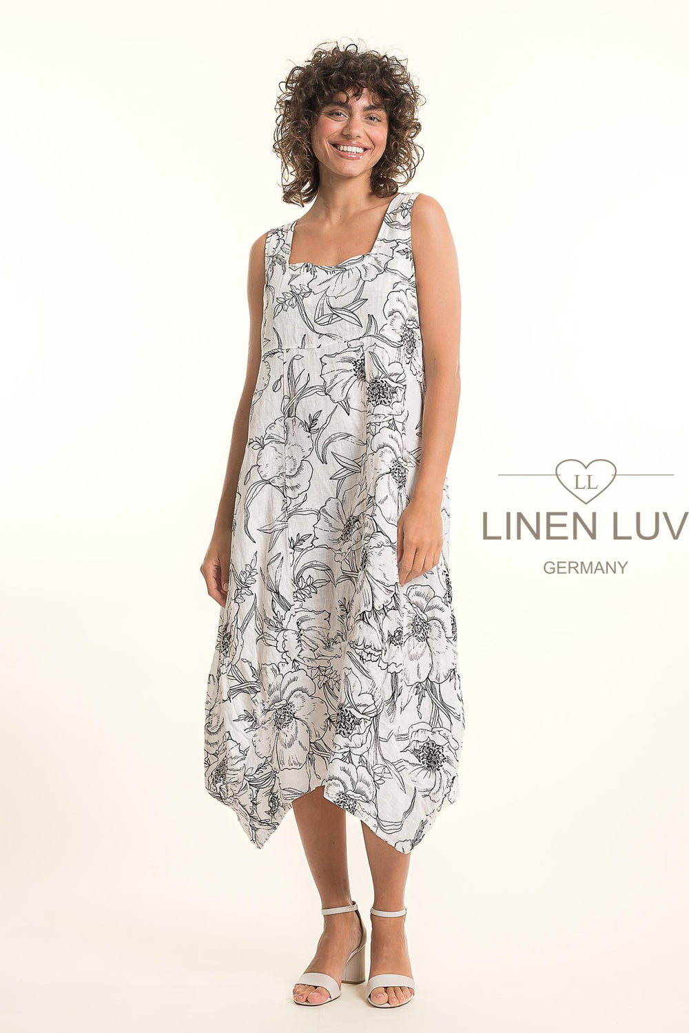 French Linen Tea Dress With Pockets - Breathable Naturals | Glam & Fame Clothing