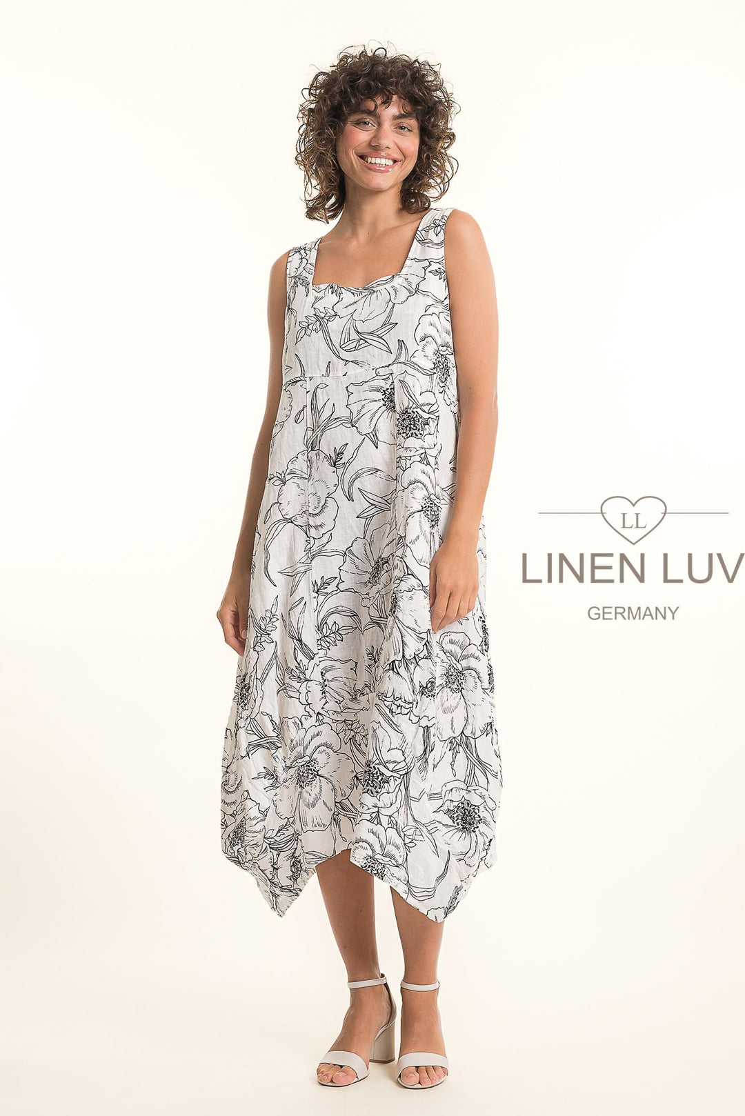 French Linen Tea Dress With Pockets - Breathable Naturals | Glam & Fame Clothing