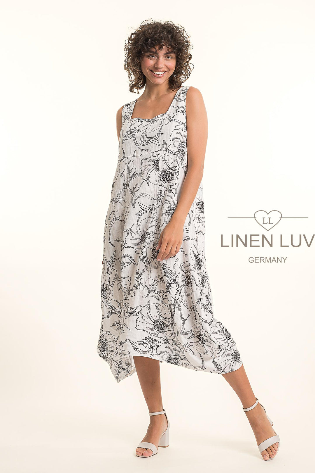 French Linen Tea Dress With Pockets - Breathable Naturals | Glam & Fame Clothing