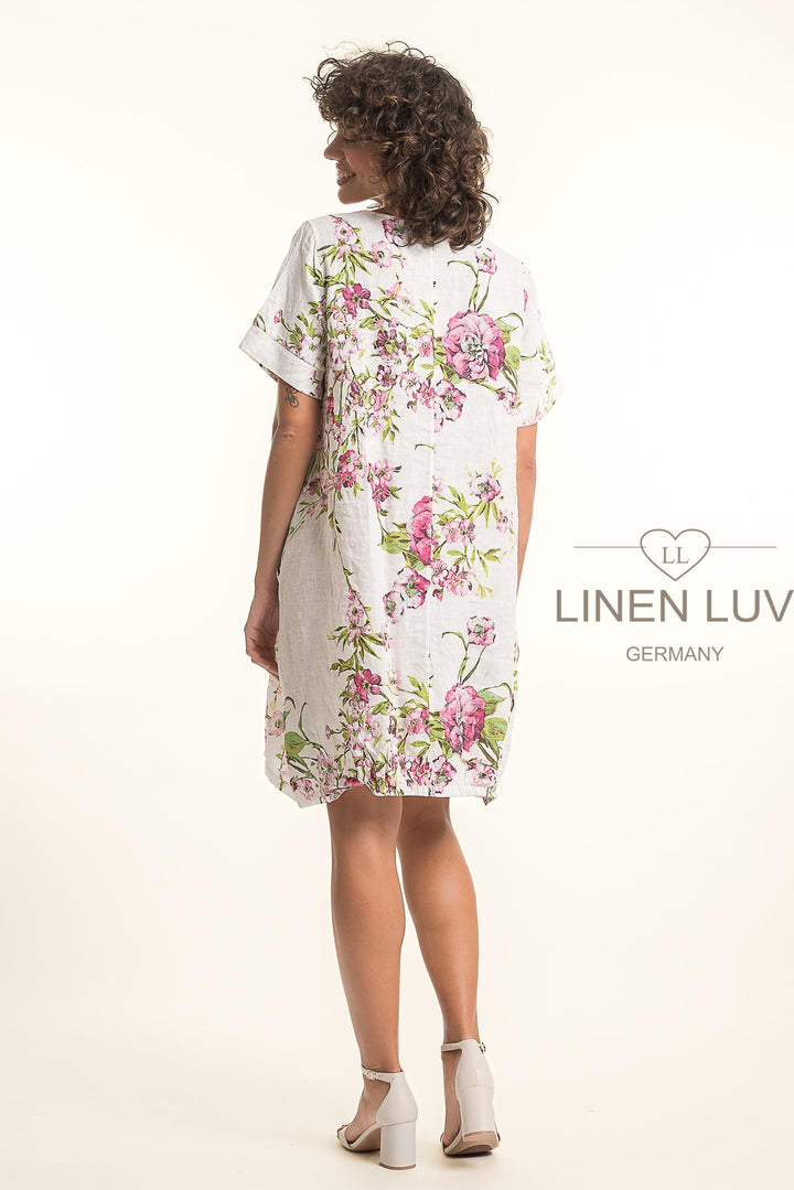 French Linen Short Sleeve Shift With Pockets - Breathable Naturals | Glam & Fame Clothing 