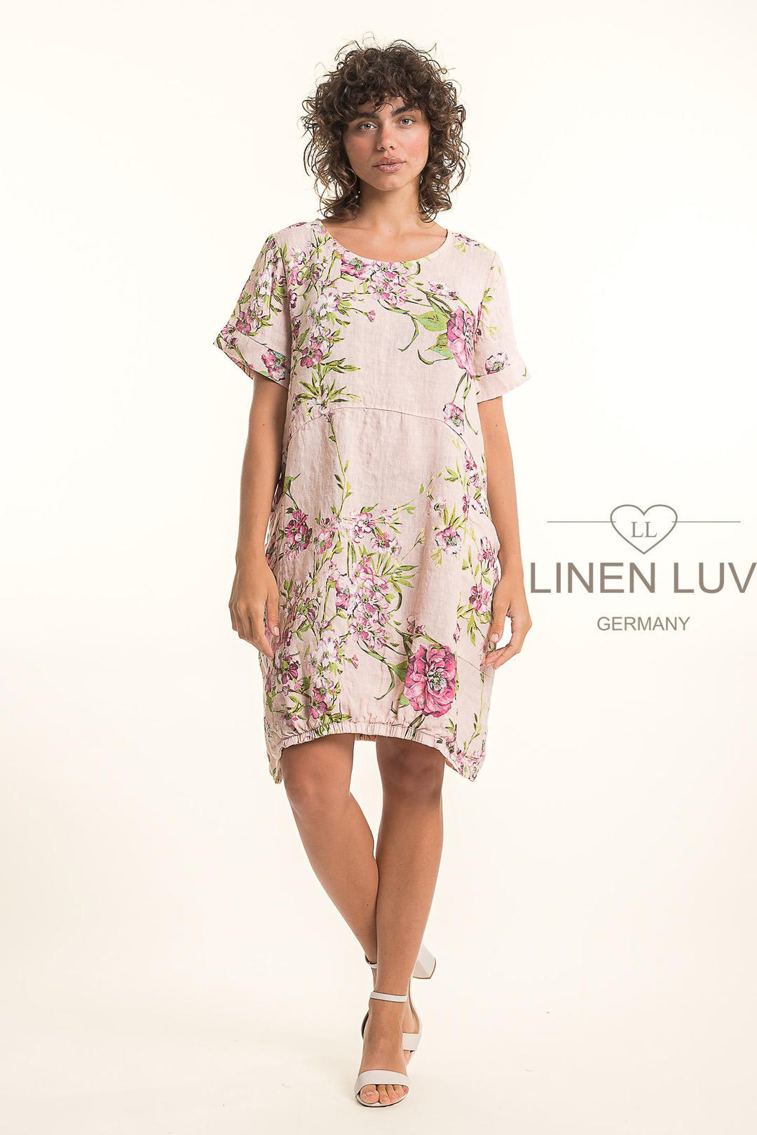 French Linen Short Sleeve Shift With Pockets - Breathable Naturals | Glam & Fame Clothing