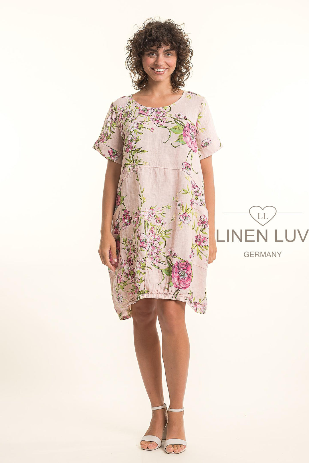 French Linen Short Sleeve Shift With Pockets - Breathable Naturals | Glam & Fame Clothing