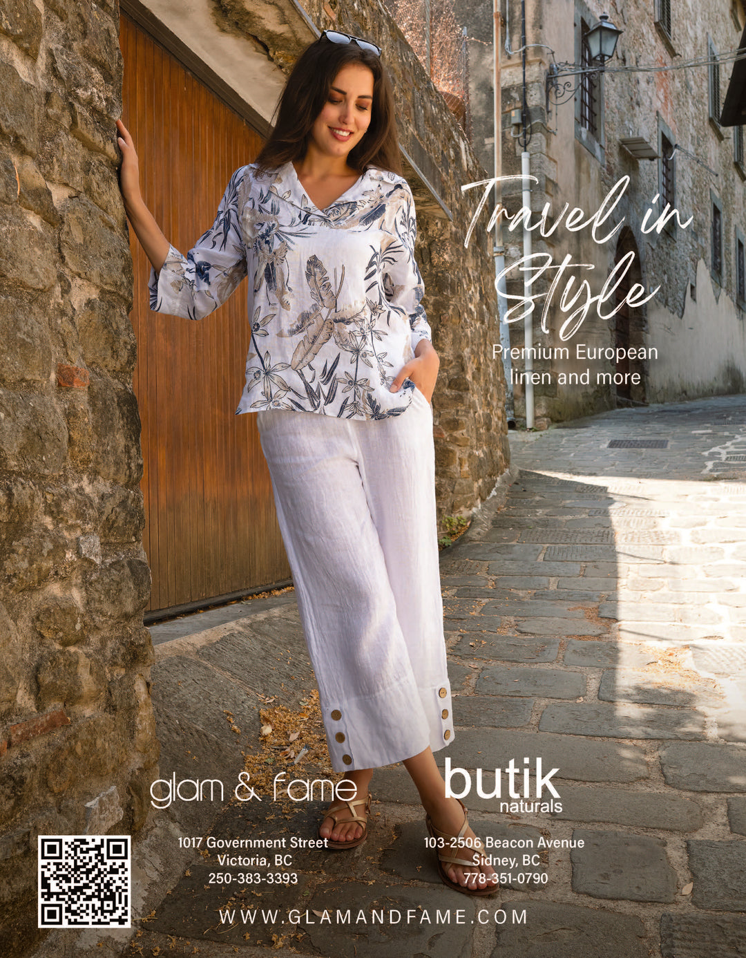Premium French Linen Blouse Print - Breathable Naturals | Glam & Fame Clothing