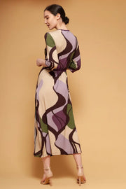 Euro Viscosa Wrap Maxi Dress Print