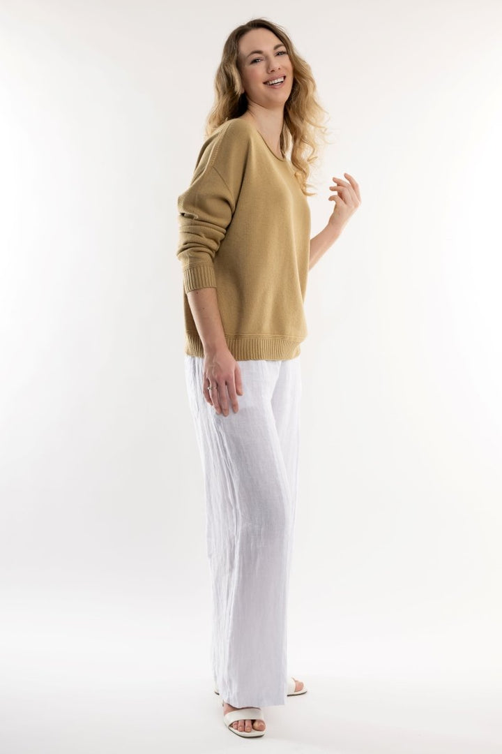 Euro Lightweight Spring Sweater - Breathable Naturals | Glam & Fame Clothing